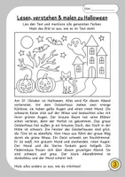 Vorschau - Arbeitsblätter - Lesen, verstehen & malen · 2/3 · 3-fach differenziert · Halloween - Seite 3