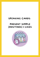 Vista previa - Hojas de trabajo - Present Simple - Speaking Cards / Tarjetas de conversación en inglés (Primaria) - página 1