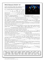 Vorschau - Arbeitsblätter - William Shakespeare - Macbeth Act I (Lückentext + Tasks) - Deckblatt