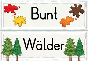 Vorschau - Bildkarten - Liederarbeitung: Bunt sind schon die Wälder (Textkarten) - Seite 3