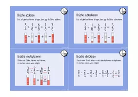 Bruchrechnen Regeln – 20 Merksatz-Karteikarten – Unterrichtsmaterial im ...