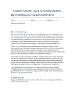 Vorschau - Klassenarbeiten - Theodor Storm: Der Schimmelreiter – Klausurmaterial Deutsch SEK II mit ausführlichem Erwartungshorizont - Deckblatt
