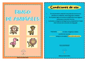 Vista previa - Juegos / Gamificación - Bingo de animales - Portada