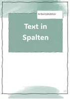 Vorschau - Arbeitsblätter - Arbeitsblatt zu Text in Spalten - Deckblatt