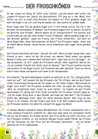 Vorschau - Arbeitsblätter - Der Froschkönig: Lesen und Verstehen (Einfache Sprache) - Deckblatt