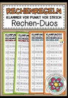Vorschau - Aufgabenkarten - RECHENREGELN (Klammer vor Punkt vor Strich) - 3 Rechen-Duos - Deckblatt