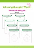 Vorschau - Arbeitsblätter - Schwungübung im Winter:Weihnachtskugeln - Deckblatt