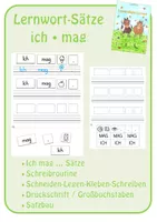 Vorschau - Fördermaterial/Inklusion - Lernwort-Sätze: Ich mag ... . - Deckblatt