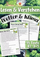 Vorschau - Arbeitsblätter - Lesen & Verstehen - Wetter und Klima (Klasse 3-5) - Deckblatt
