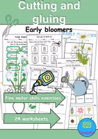 Vorschau - Mal- und Bastelvorlagen - Cut & Glue: Frühblüher / Early Bloomer - Englisch - Deckblatt
