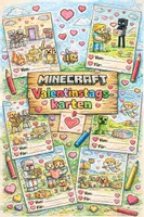 Vorschau - Mal- und Bastelvorlagen - Valentinstagskarten KUNST - Deckblatt