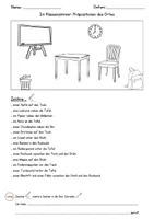 Vorschau - Arbeitsblätter - DaZ / DaF/ Deutsch Grundschule - Grammatik - Schule - Präpositionen Lesen und Malen - Seite 1