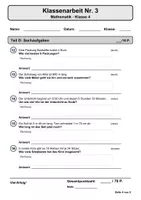 Vorschau - Unterrichtsreihen - Klassenarbeit Nr. 3 – Mathematik Klasse 4 - Seite 3