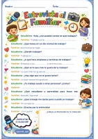 Vista previa - Hojas de trabajo - Entrevista a un familiar (profesiones) - @profe_ept - Portada