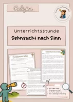 Vorschau - Stundenentwürfe - Unterrichtsstunde: Sinn des Lebens / Sehnsucht nach Sinn / Die Suche nach dem Sinn - Deckblatt
