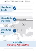 Vorschau - Arbeitsblätter - Arbeitsblatt + Quelle: Bismarcks Außenpolitik & Bündnissystem - Deckblatt