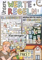 Vorschau - Arbeitsblätter - Klassenregeln Klassenwerte & Absprachen für das Miteinander PAKET Schuljahresanfang - Deckblatt