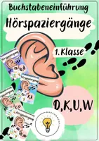 Vorschau - Arbeitsblätter - Buchstabeneinführung D, K, U, W - Buchstabe D, K, U, W - Hörspaziergang D, K, U, W - Deckblatt