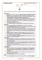 Writing a comment / Commenting (Method Sheet) – Unterrichtsmaterial im ...