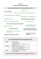 Arbeitsblatt: Typische Merkmale von Kurzgeschichten - nach Kategorien ...