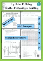 Arbeitsblatt Gedicht Goethe: Frühzeitiger Frühling - als PDF & Word ...