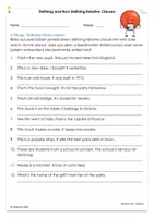 Defining and Non-Defining Relative Clauses - Mit Lösungen ...