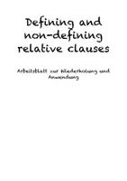 Defining and non-defining relative clauses – Unterrichtsmaterial im ...