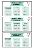 Rationale Zahlen - Rechenregeln - Merkblatt – Unterrichtsmaterial im ...