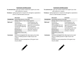 Discussion Comment How to Write: Discussion and Comment – Unterrichtsmaterial im Fach Englisch