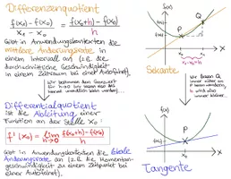 Differenz Übersicht Differenzen- und Differentialquotient – Unterrichtsmaterial ...