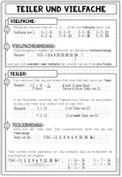 TEILER UND VIELFACHE - Poster + Merkblatt – Unterrichtsmaterial im Fach ...