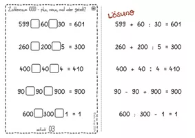 Operatoren einsetzen (plus, minus, mal und geteilt) im ZR 1000 (10 ABs ...