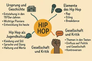 AB mit Fragen zum Thema "Hip Hop" + Lösungsblatt + Mindmap ...