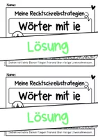 Wörter mit ie (langes i) – Unterrichtsmaterial im Fach Deutsch