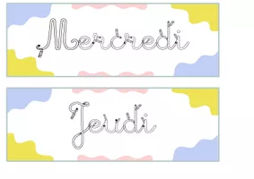 Mercredi Cursive J'APPRENDS A TRACER JOURS DE LA SEMAINE cursives - Ressource ...