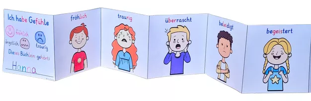 Bild in der Beschreibung des Unterrichtsmaterials Meine Gefühle Leporello Grundschule Klasse 1-4 von Helles Köpfchen #1