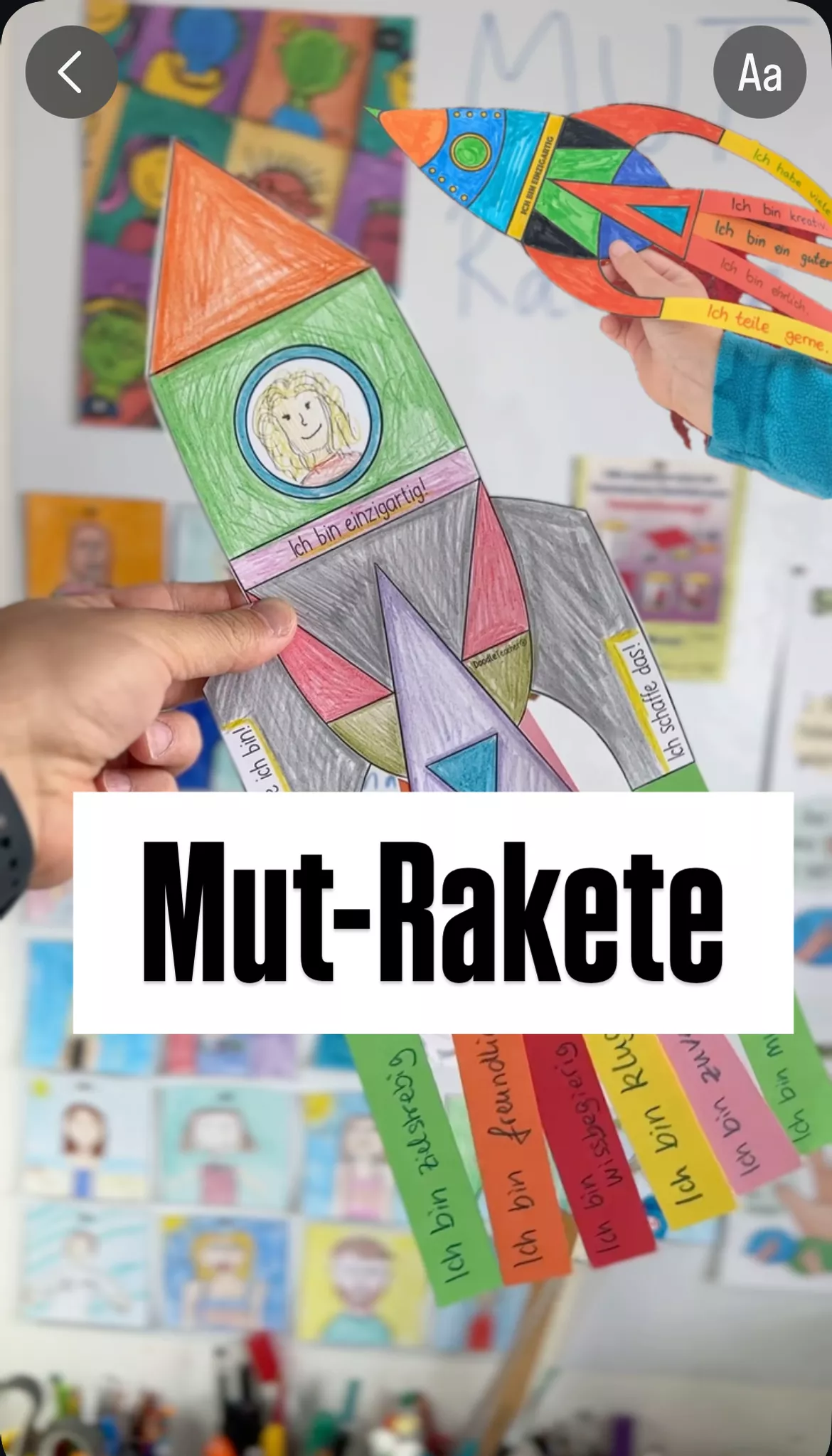 Bild in der Beschreibung des Unterrichtsmaterials Mut-Rakete basteln - Stärkenidee / Mutraketen - Mutmacher / Mut Rakete Neujahr basteln von Doodleteacher #2