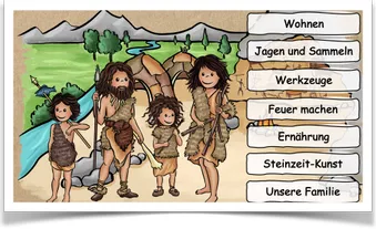 Bild in der Beschreibung des Unterrichtsmaterials Steinzeit Materialpaket Klasse 1-2-3 von kreativ lernen #1