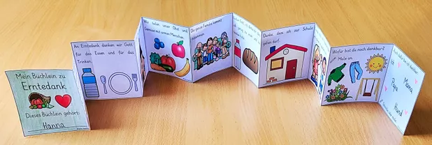 Bild in der Beschreibung des Unterrichtsmaterials Religion Erntedank Klasse 1 & 2 Grundschule - Leporello von Helles Köpfchen #1