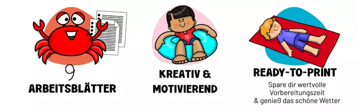 Bild in der Beschreibung des Unterrichtsmaterials summer | 9 Arbeitsblätter | Activity Booklet von ms.doubtfire #1