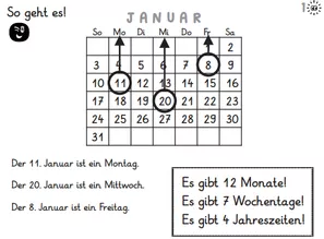 Bild in der Beschreibung des Unterrichtsmaterials Kalender lesen, Monate, Wochen, Jahreszeiten, Datum (Selbstlernheft, 2025, 2026 ...) von abc shop #2