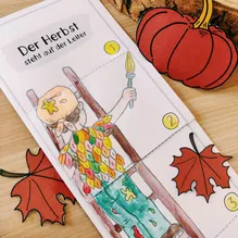 Bild in der Beschreibung des Unterrichtsmaterials Klappbuch zum Herbstgedicht "Der Herbst steht auf der Leiter" (differenziert) von papillionis #2