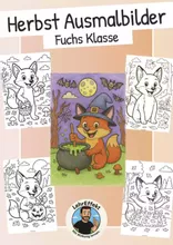 Bild in der Beschreibung des Unterrichtsmaterials Feriengruß Herbstferien - Fuchs Klasse von LehrEffekt #1
