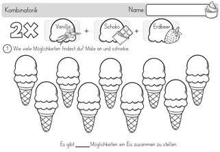 Bild in der Beschreibung des Unterrichtsmaterials Eiscreme / Eis - Kombinatorik / Wahrscheinlichkeit - differenziert von Odd Bird & Company #2