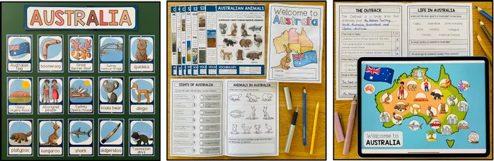 Bild in der Beschreibung des Unterrichtsmaterials AUSTRALIA - ENGLISH BUNDLE von MyTeachingFactory #1