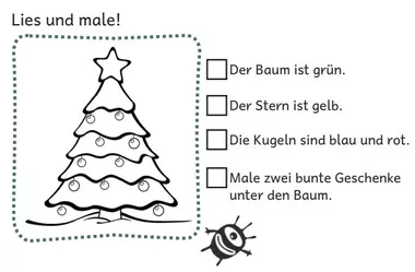 Bild in der Beschreibung des Unterrichtsmaterials Lese-Mal-Blätter: Weihnachten, christmas für die Grundschule von abc shop #1