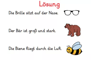 Bild in der Beschreibung des Unterrichtsmaterials Ich sehe was, was du nicht siehst (Leseverständnis, Sätze Bildern zuordnen, Abschreibkartei) von abc shop #2
