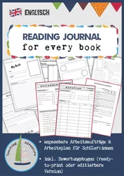 Bild in der Beschreibung des Unterrichtsmaterials Bewertungsbogen für Reading Journal / Lesetagebuch Englisch von TeachingAdventure #1