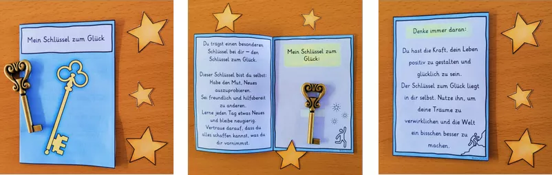 Bild in der Beschreibung des Unterrichtsmaterials Mein Schlüssel zum Glück - Mutmacher Motivationssprüche von Helles Köpfchen #1