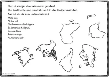 Bild in der Beschreibung des Unterrichtsmaterials Aufgaben zu den Kontinenten: Amerika, Asien, Europa, Afrika, Australien von abc shop #2
